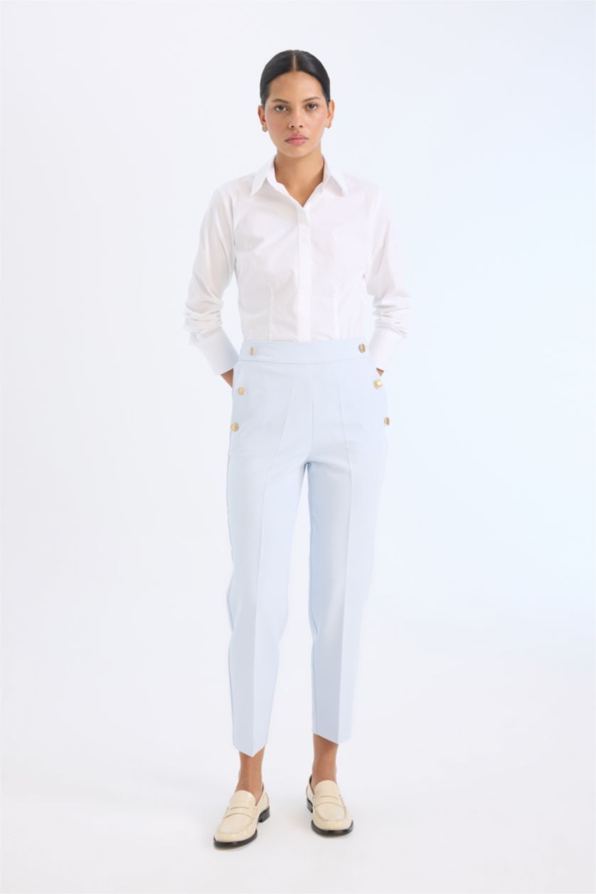 Әйелдерге Көк каррот пішімді тұрақты етек Шалбар