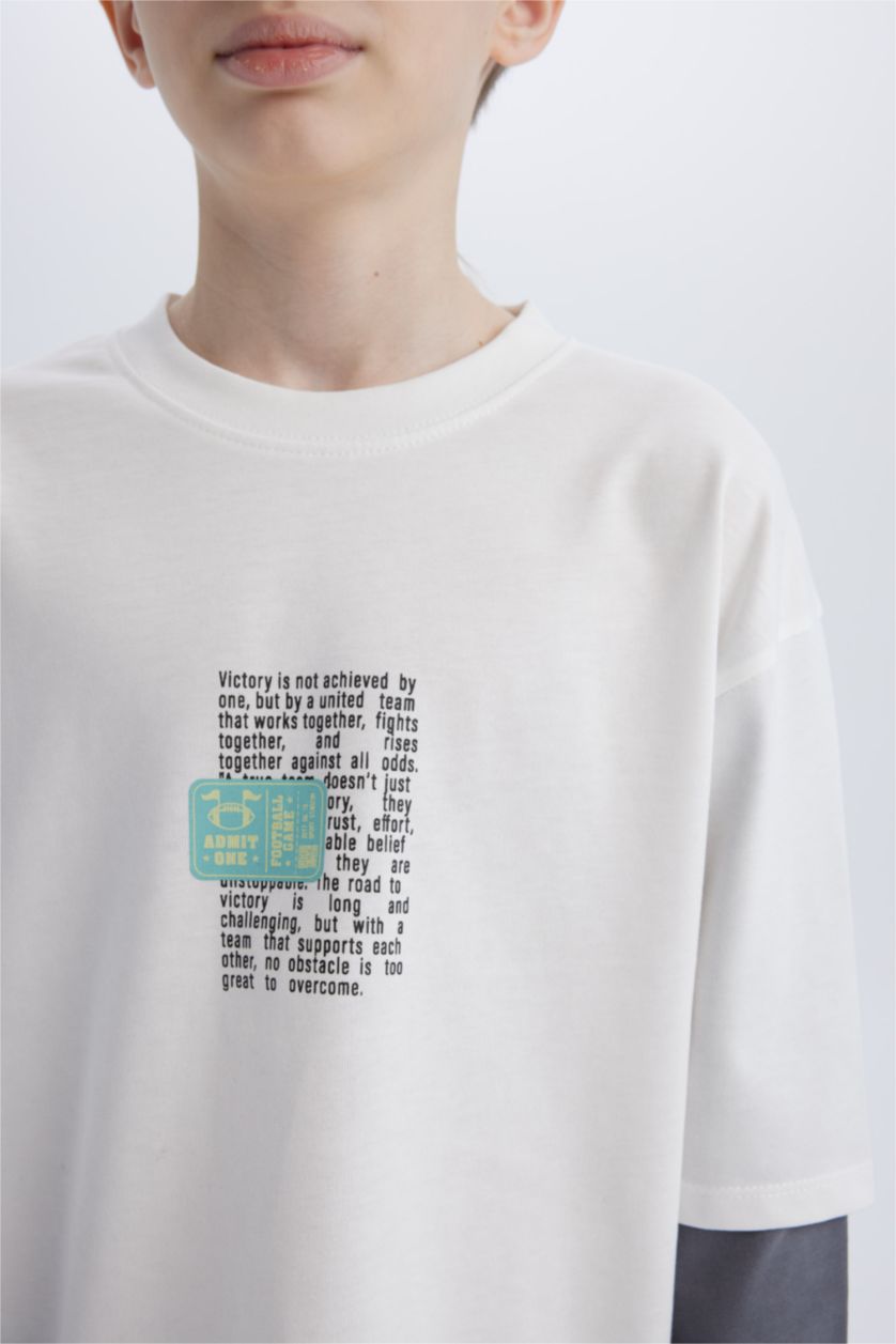 أولاد بيج فاتح تيشيرت ردن طويل اوفر سايز بياخة مستديرة