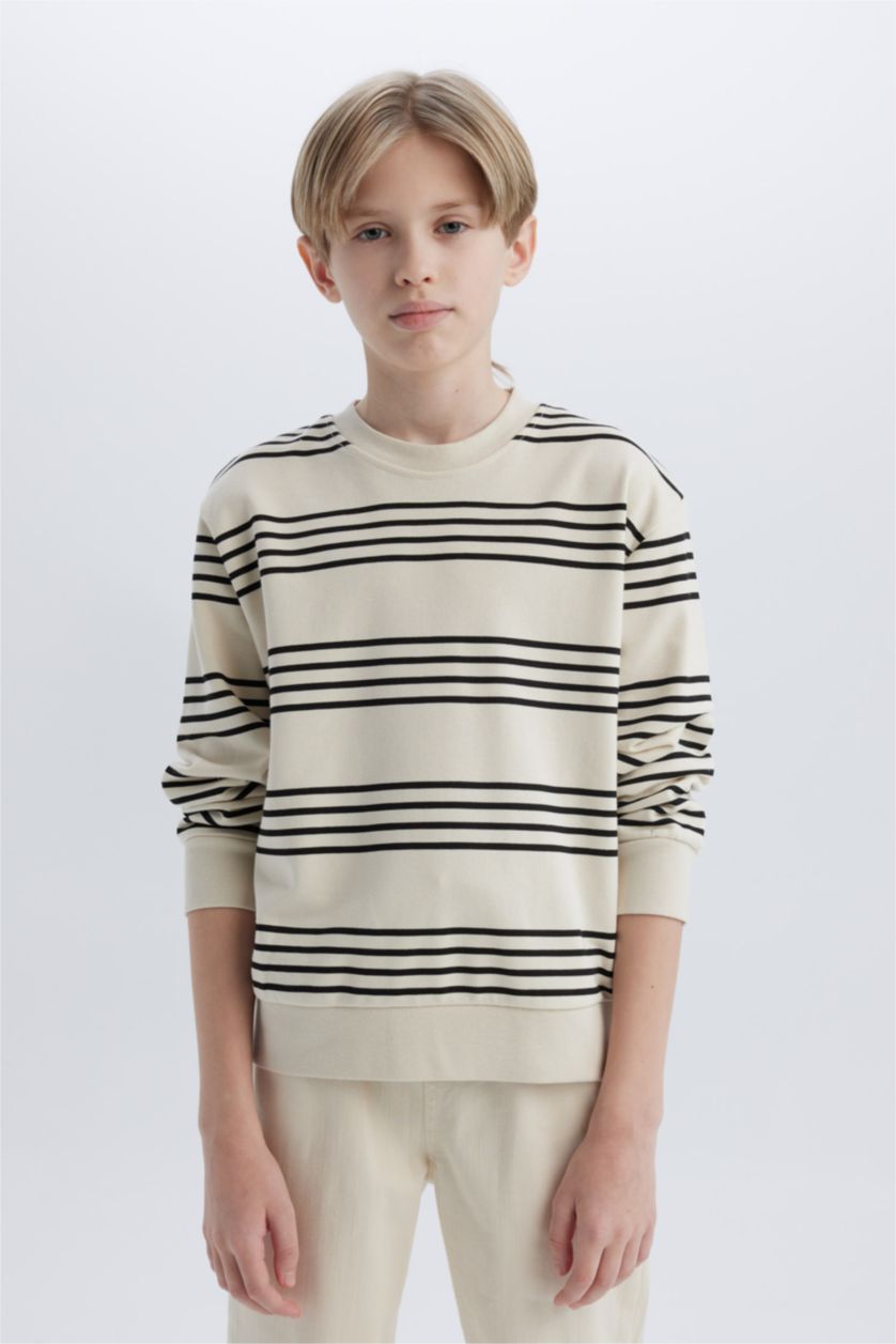 BOYS & TEENS Stone Boy Crew Neck Striped Sweatshirt