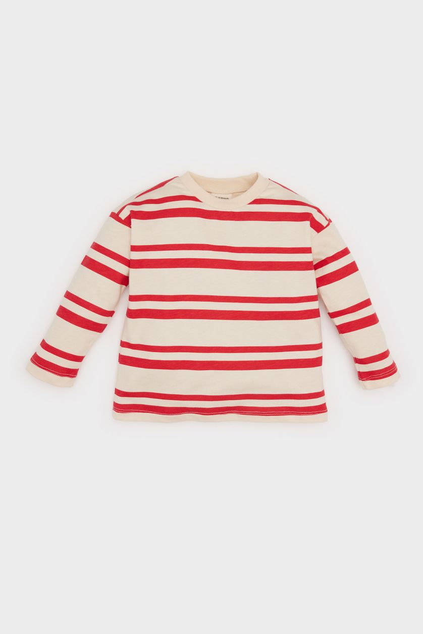 BÉBÉ GARÇON Écru T-shirt rayé à manches longues pour bébé garçon