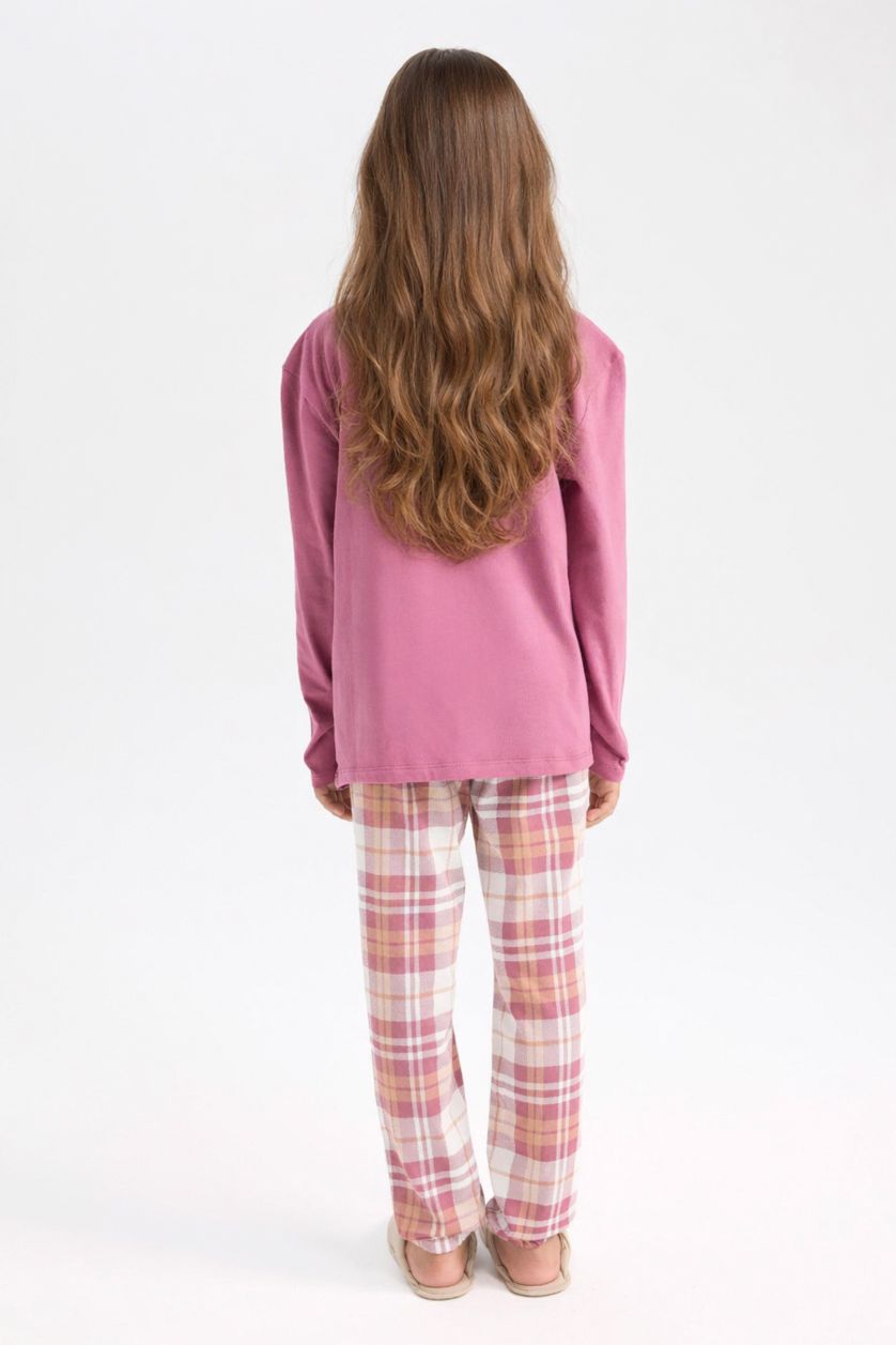 FILLES Bordeaux Pyjama pour Fille Top imprimé à manches longues et Bas à taille élastique