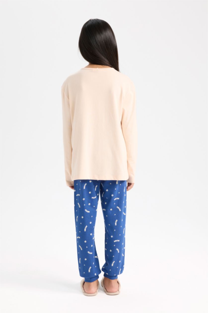 FILLES Rose Clair Pyjama pour Fille Top imprimé à manches longues et Bas à taille élastique