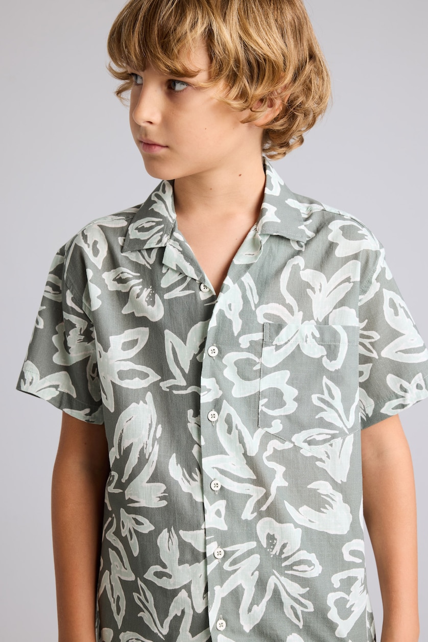 Boys & Teens Light Khaki Boy Oversize Polo Neck Short-Sleeve Shirt