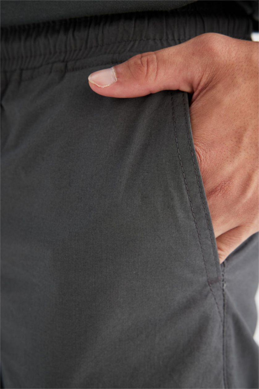 Мужчины Темно-серый Джоггеры из хлопка