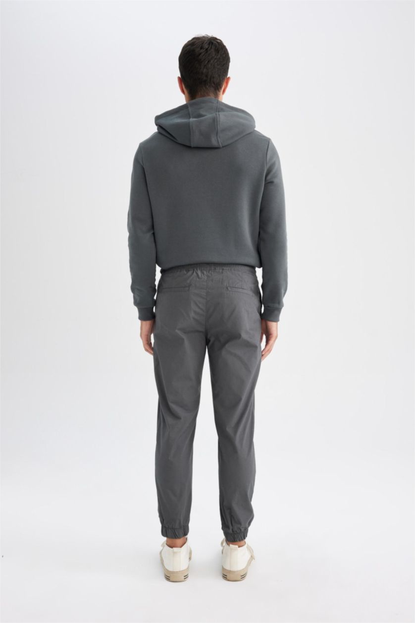 Мужчины Темно-серый Джоггеры из хлопка