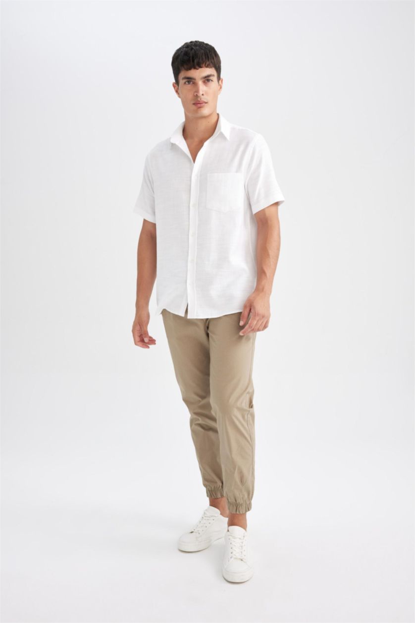 رجال كاكي فاتح بنطلون جوجر قطن