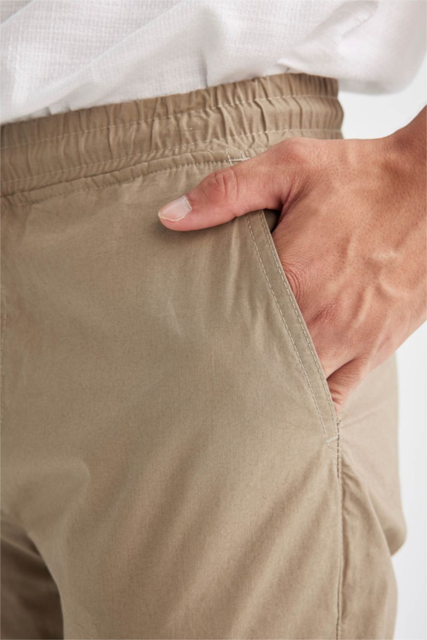 رجال كاكي فاتح بنطلون جوجر قطن