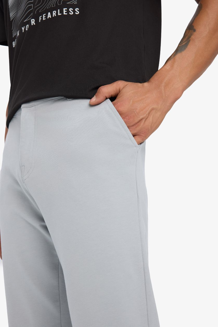 Erkek Açık Gri Slim Fit Dar Kesim Esnek Multifonksiyonel Çift Cepli Standart Paça Sporcu Jogger