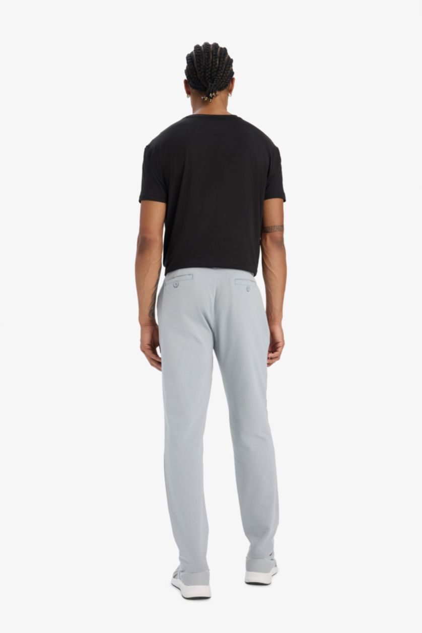 Erkek Açık Gri Slim Fit Dar Kesim Esnek Multifonksiyonel Çift Cepli Standart Paça Sporcu Jogger