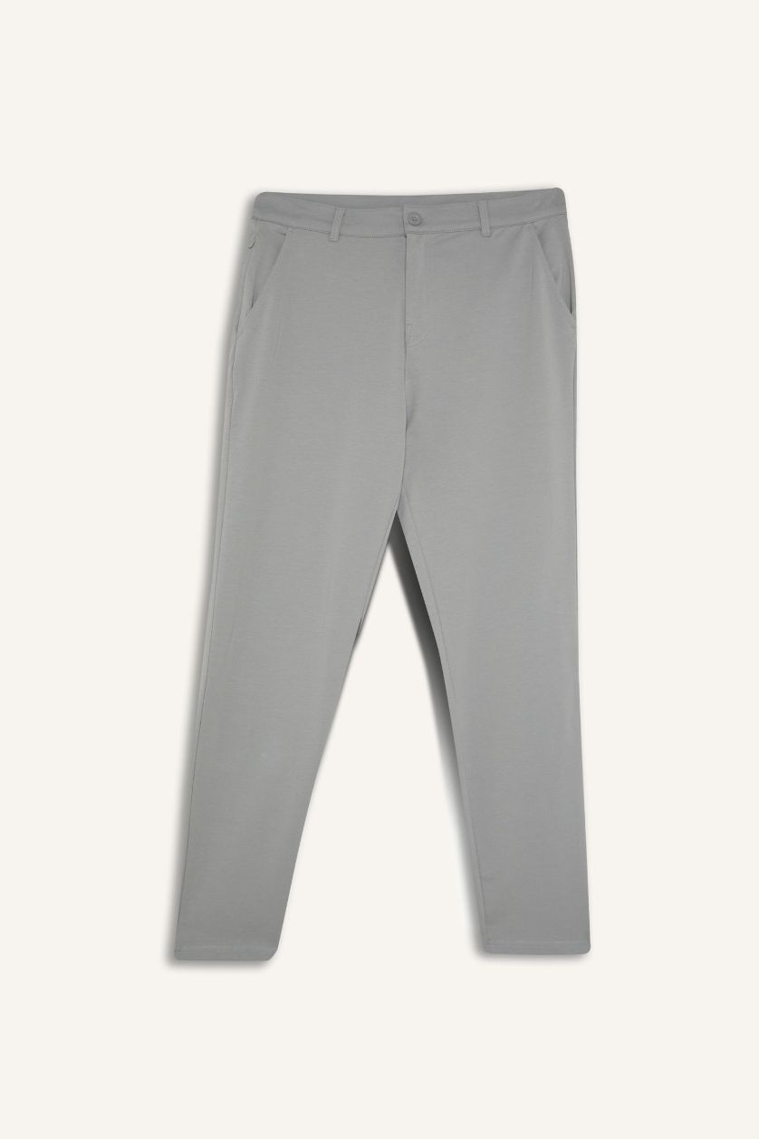 Erkek Açık Gri Slim Fit Dar Kesim Esnek Multifonksiyonel Çift Cepli Standart Paça Sporcu Jogger