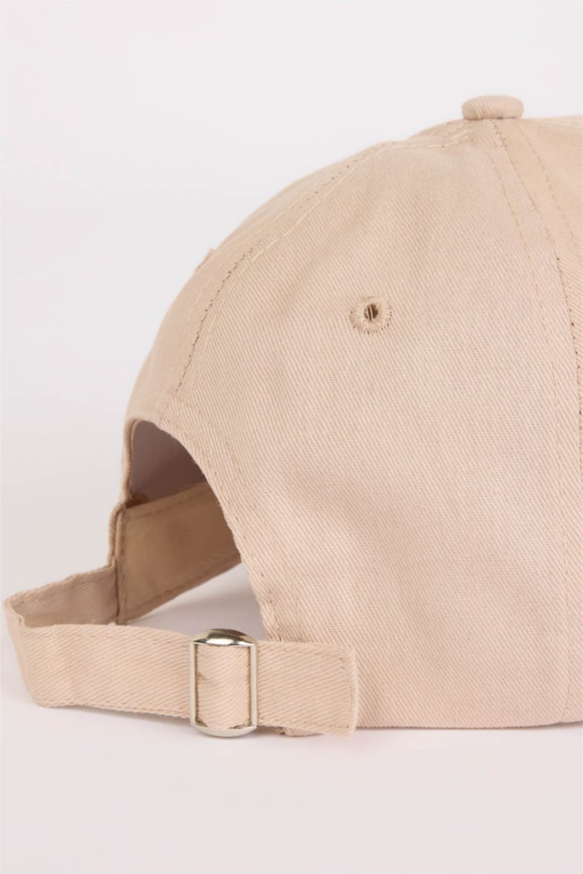 Erkek Camel Erkek Nakışlı Pamuklu Cap Şapka