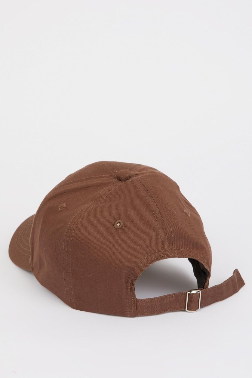 Man Brown Man Cotton Embroidered Hat