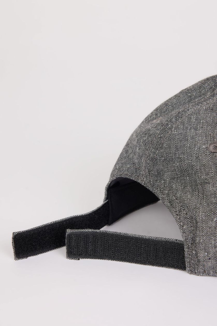 رجالي أسود كاب بيسبول رجالي مطرز من مزيج الكتان