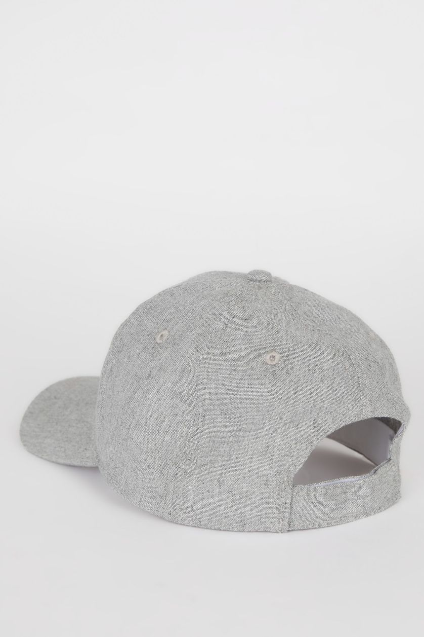 Man Grey Boy Label Printed Woven Baseball Basketball Cap