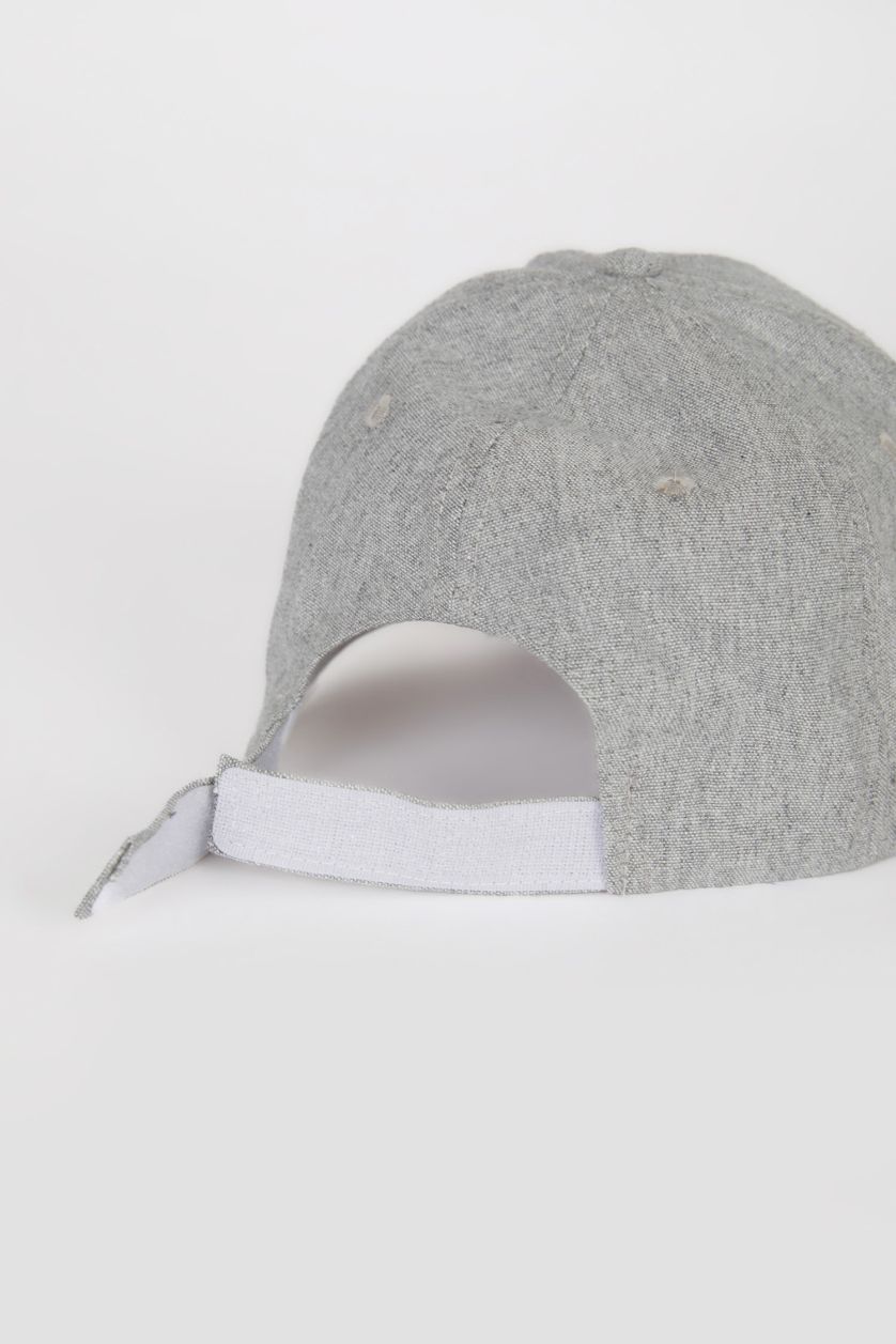 Man Grey Boy Label Printed Woven Baseball Basketball Cap