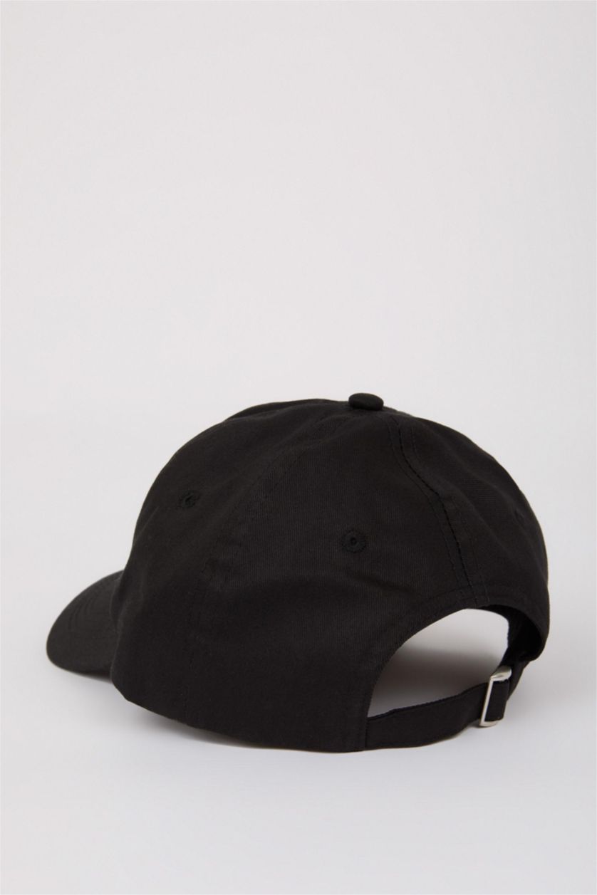 Man Black Man Embroidered Cotton Cap