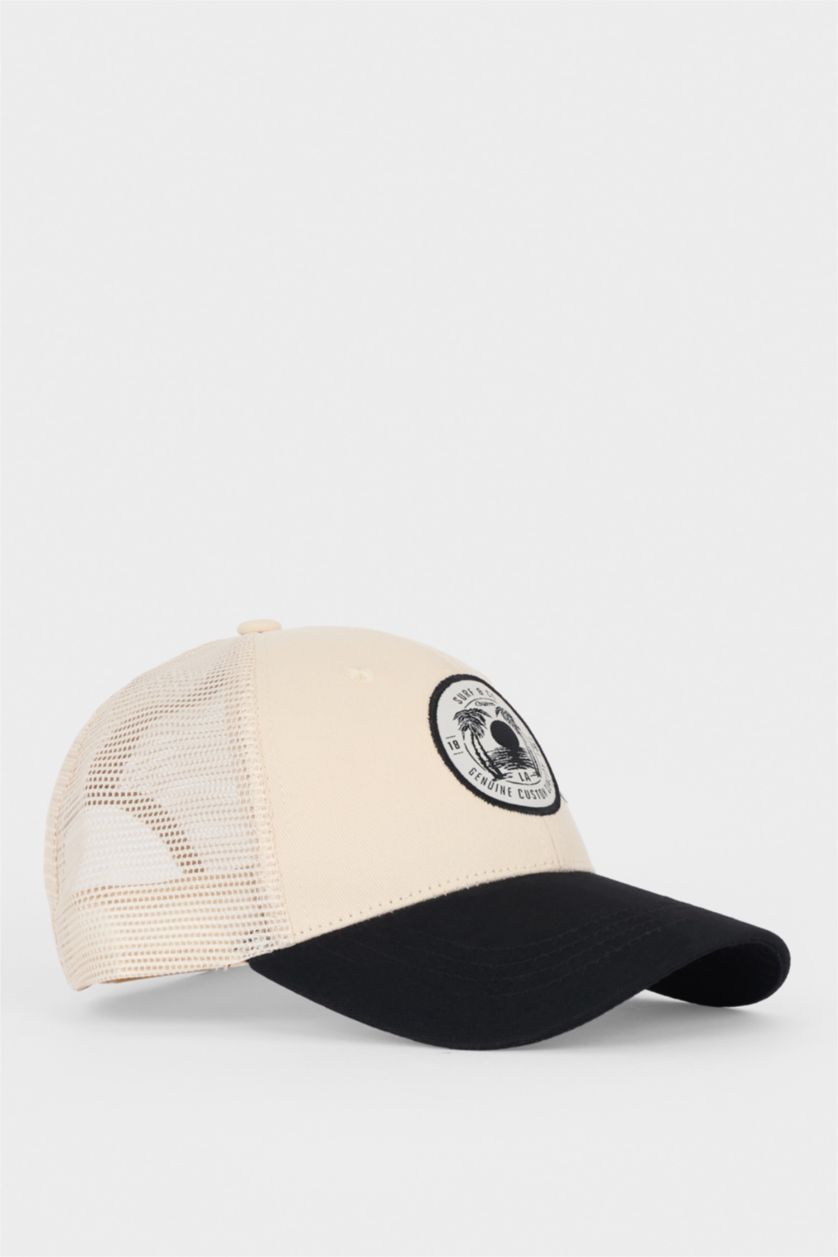 Erkek Lacivert Erkek Etiket Baskılı Dokuma Beyzbol Basketbol Şapkası