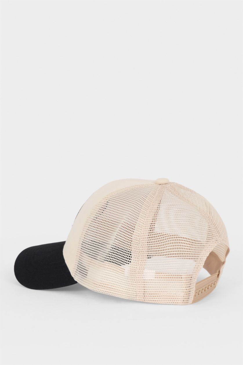 Erkek Lacivert Erkek Etiket Baskılı Dokuma Beyzbol Basketbol Şapkası