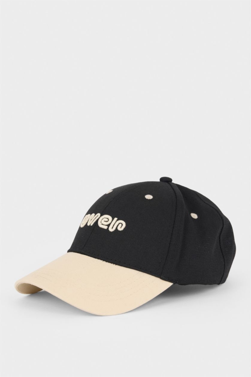 Erkek Lacivert Erkek Etiket Baskılı Dokuma Beyzbol Basketbol Şapkası