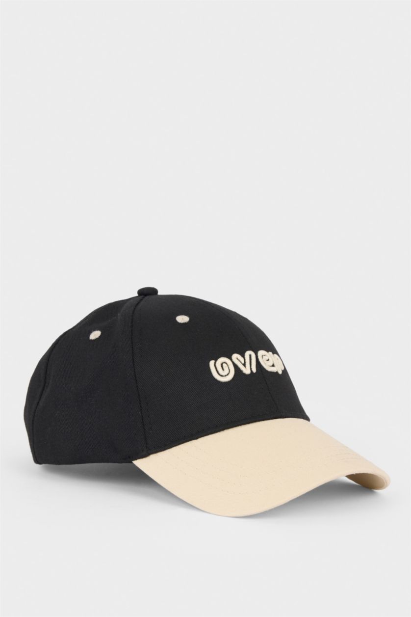 Erkek Lacivert Erkek Etiket Baskılı Dokuma Beyzbol Basketbol Şapkası