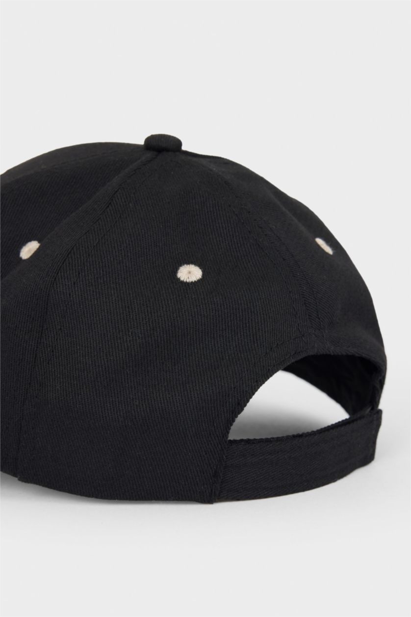 Erkek Lacivert Erkek Etiket Baskılı Dokuma Beyzbol Basketbol Şapkası