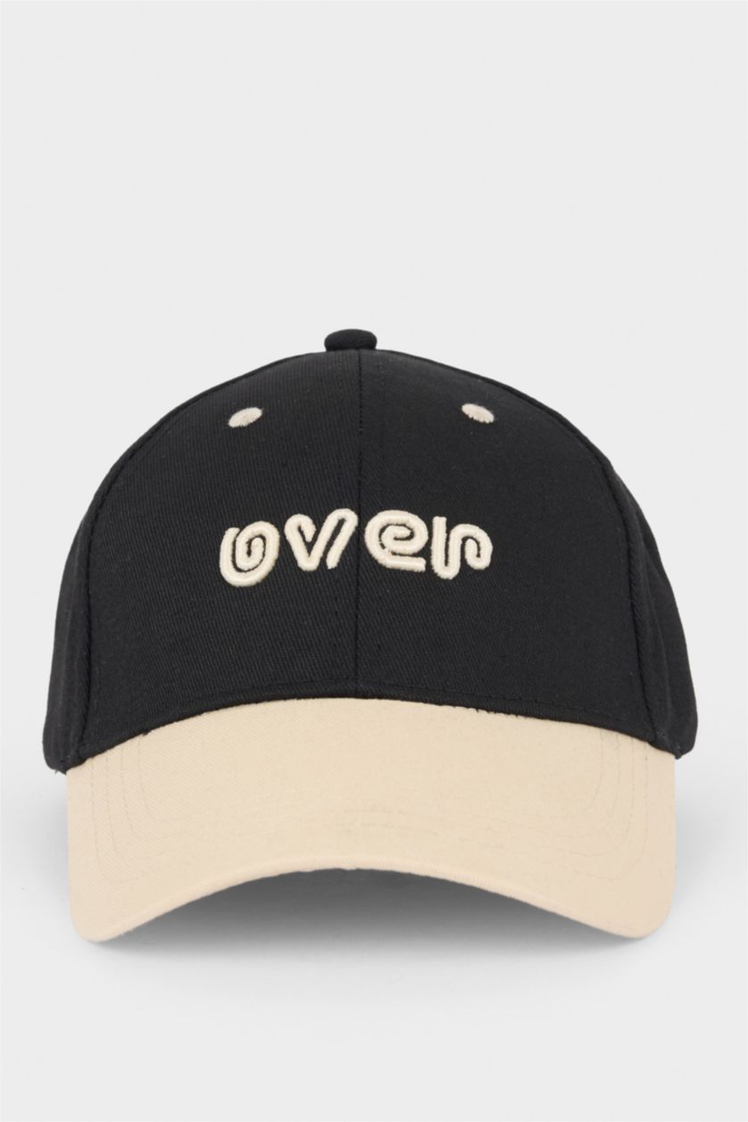 Erkek Lacivert Erkek Etiket Baskılı Dokuma Beyzbol Basketbol Şapkası