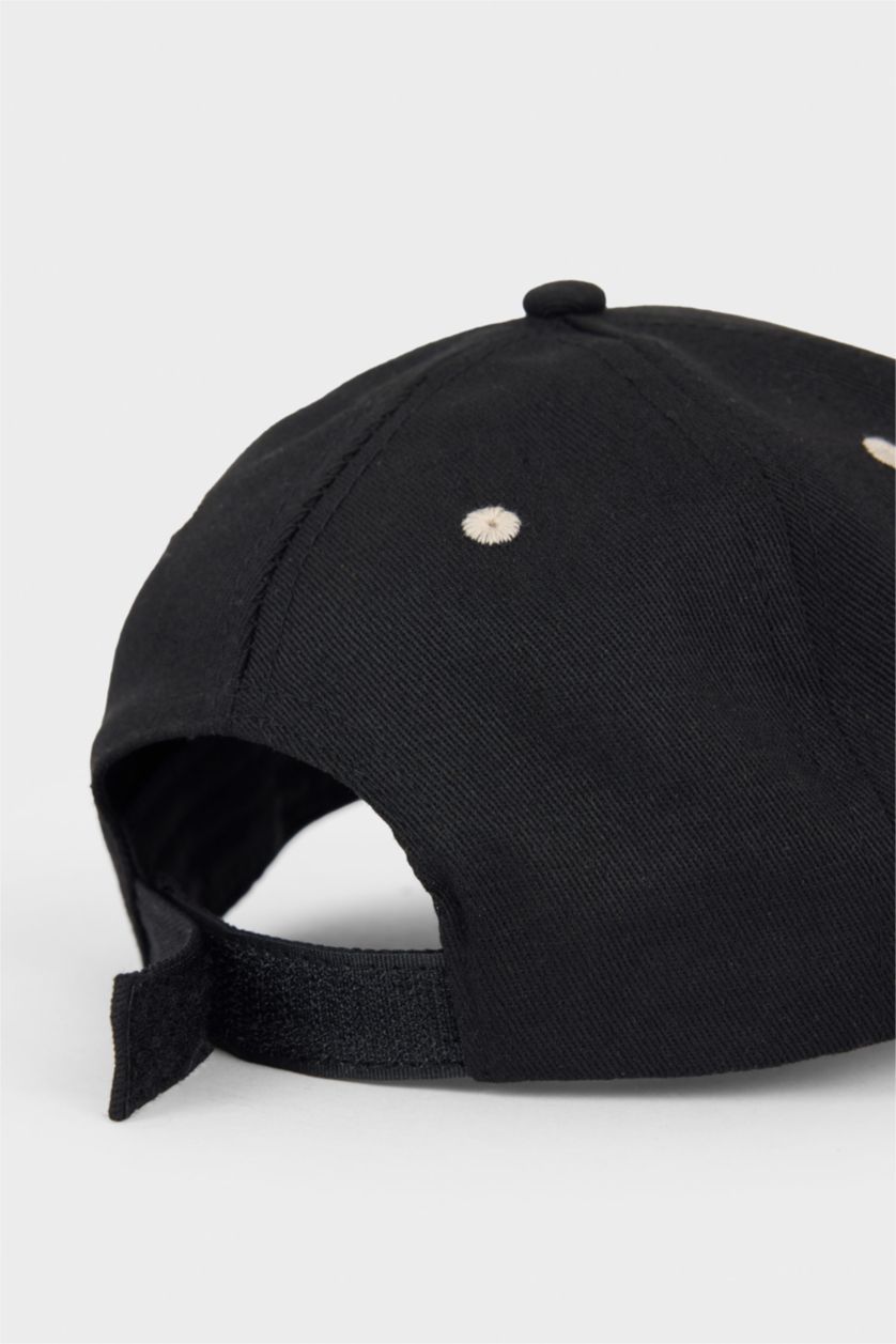 Erkek Lacivert Erkek Etiket Baskılı Dokuma Beyzbol Basketbol Şapkası