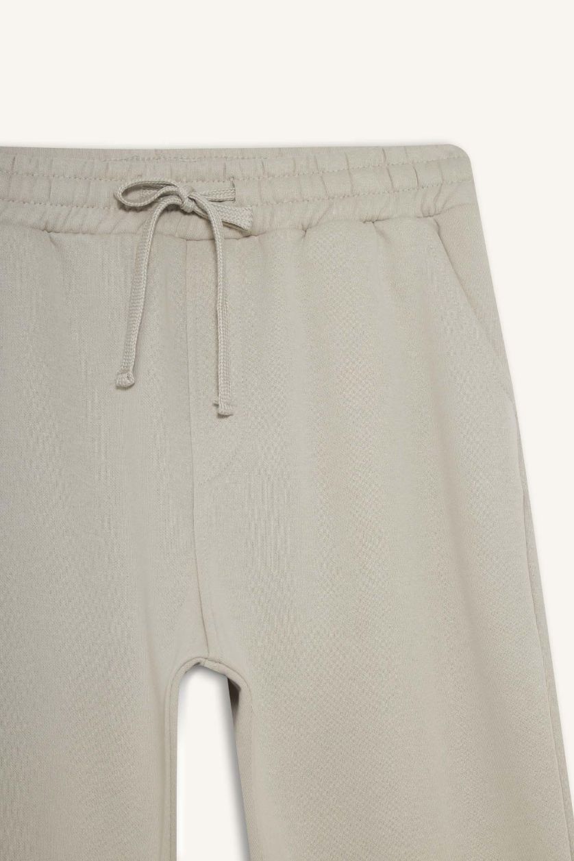 Erkek Taş Regular Fit Beli Bağcıklı Cepli Düz Paça Kalın Eşofman Altı