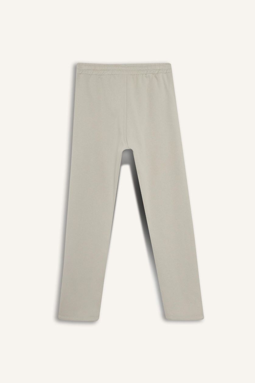 Erkek Taş Regular Fit Beli Bağcıklı Cepli Düz Paça Kalın Eşofman Altı