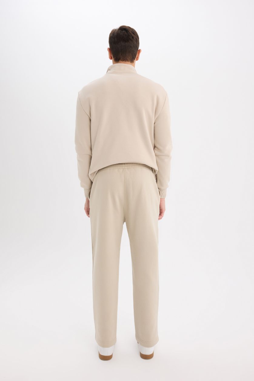 رجال اللون الحجري بنطلون بجامة رياضي سادة قماش سميك قصة عادية بجيب