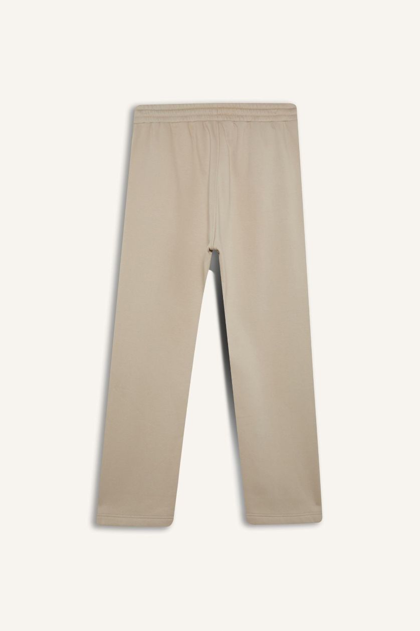 رجال اللون الحجري بنطلون بجامة رياضي سادة قماش سميك قصة عادية بجيب