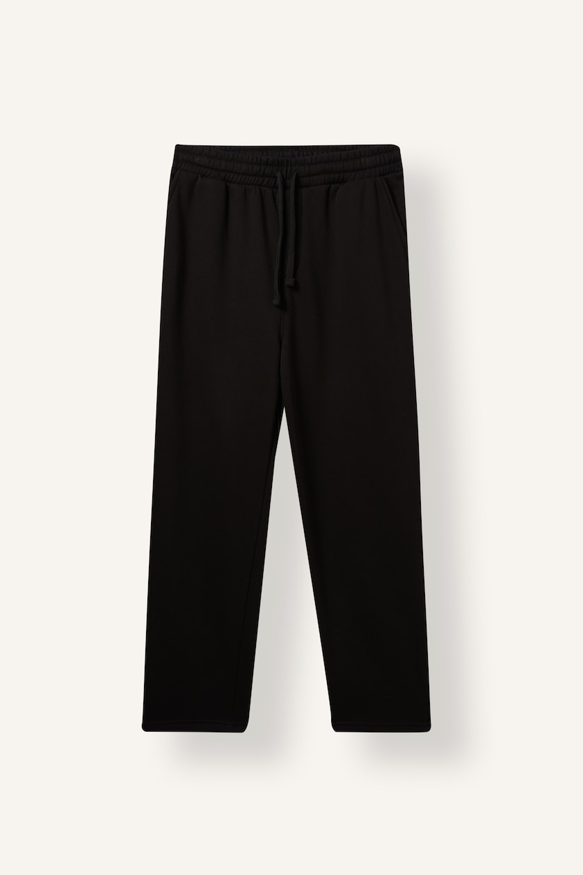 Men Black Regular Fit with Pockets Straight Leg Trousers