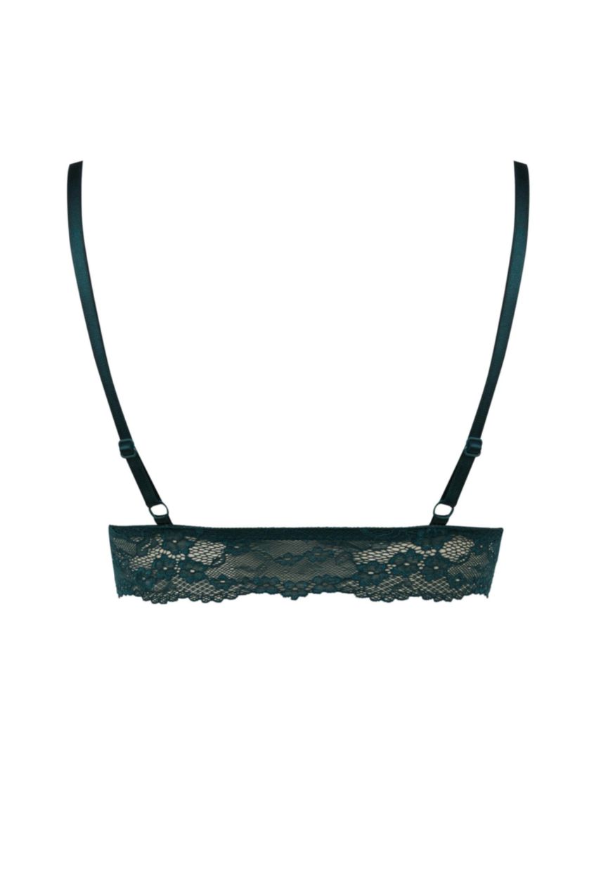 WOMAN Dark Green Fall in Love Lace Bralette