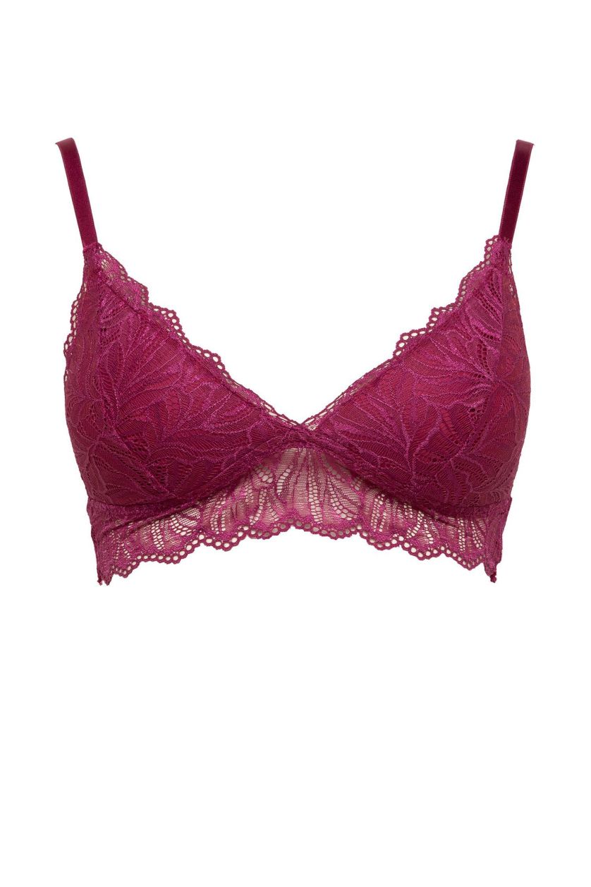 WOMAN Dark Purple Fall in Love Padded Lace Bralet