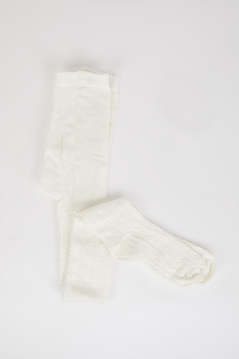 بنات أبيض (000) جوارب طويلة قطن