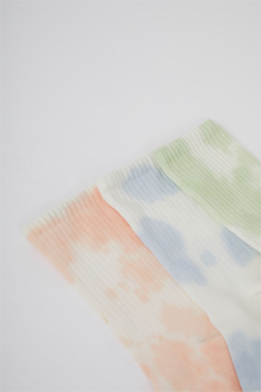 Kız Çocuk - Genç Kız Karma Rahat Lastikli 3'lü Pamuklu Uzun Çorap Kız Çocuk