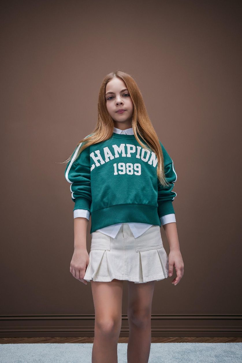 Kız Çocuk - Genç Kız Ekru Gabardin Etek Kız Çocuk