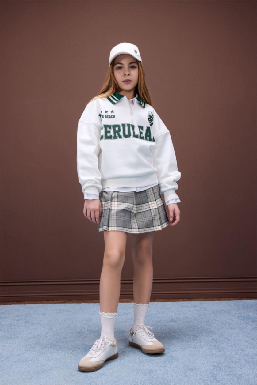 Girls & Teens Grey Girl Plaid Pleated Skirt