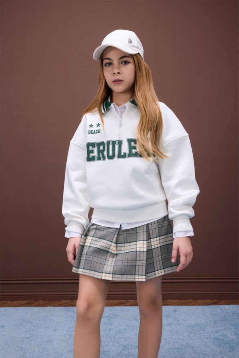 Girls & Teens Grey Girl Plaid Pleated Skirt