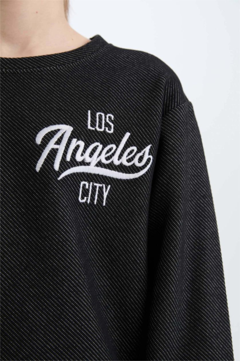 Erkek Çocuk - Genç Erkek Siyah 2'li Takım Baskılı Sweatshirt Eşofman Altı Erkek Çocuk