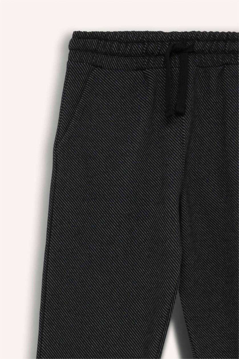 Erkek Çocuk - Genç Erkek Siyah 2'li Takım Baskılı Sweatshirt Eşofman Altı Erkek Çocuk