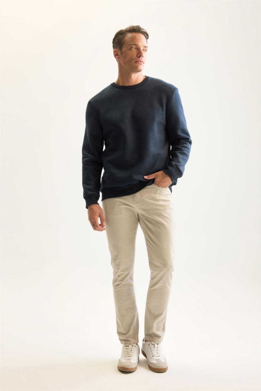 Men Dark Green Regular Fit Thick Sweatshirt Fabric Sweatshirt