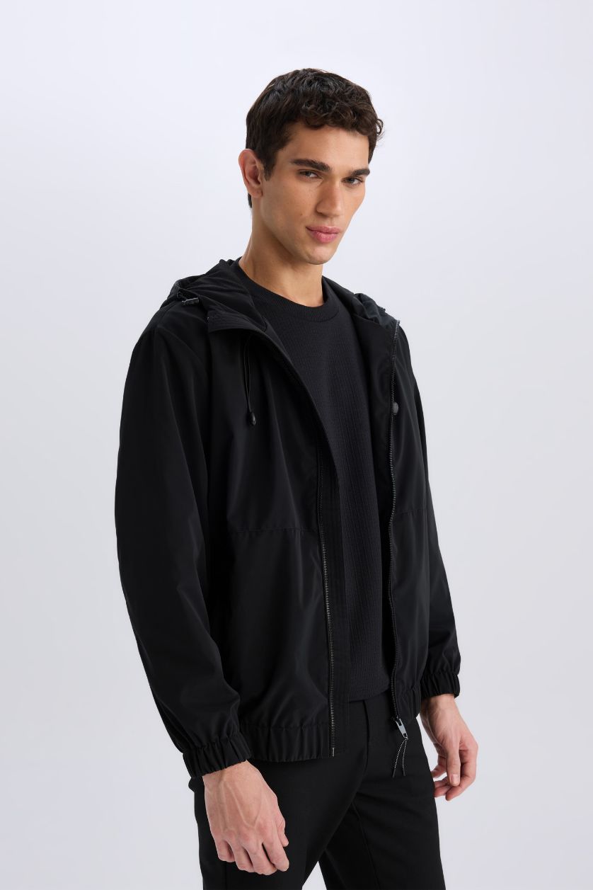 MAN Black جاكيت مطر وتر بروف قصة عادية بكابيشون