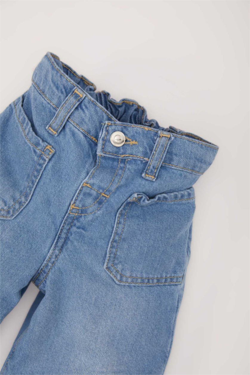 BABY GIRL Blue بنطلون وايد ليج
