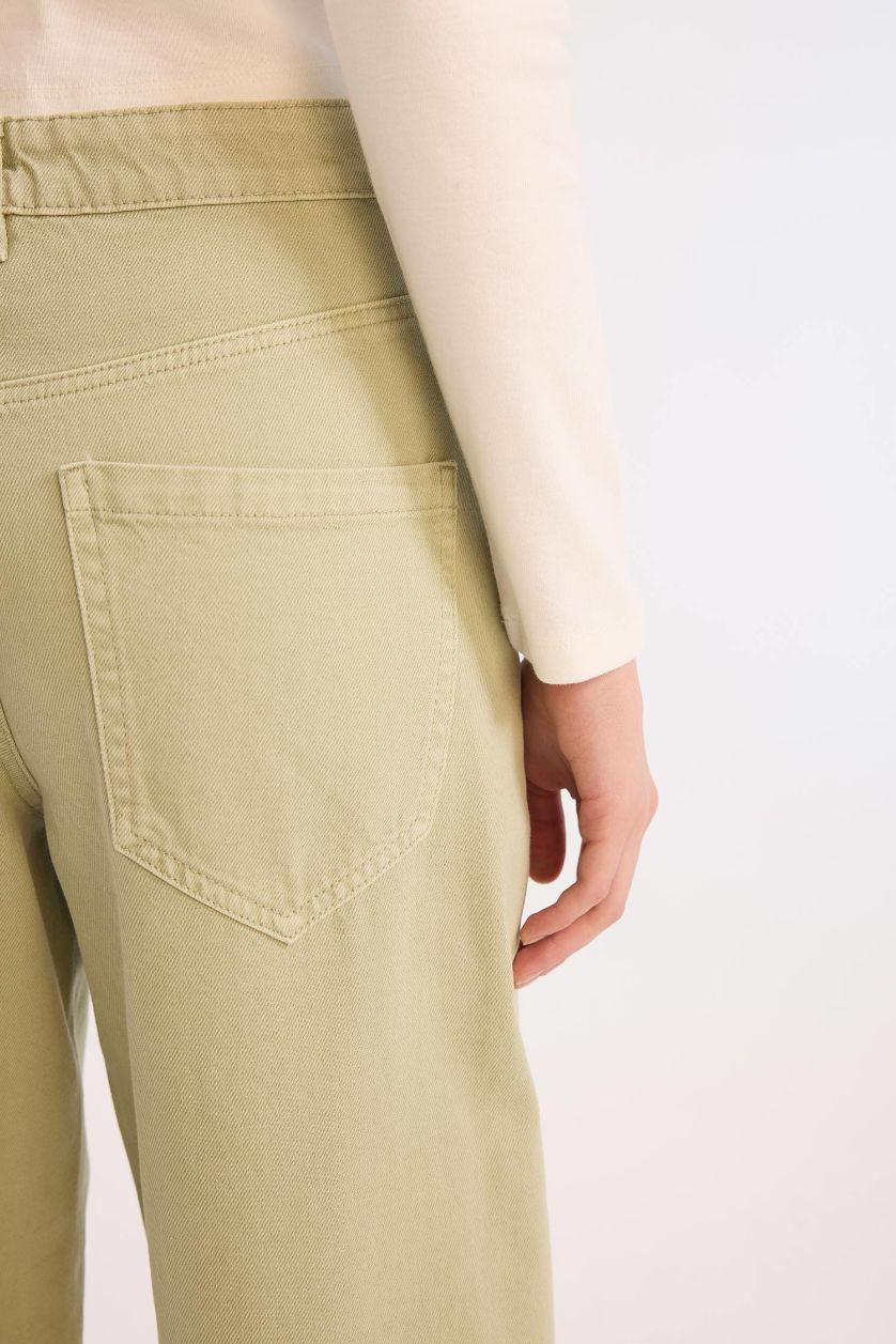Woman Mint Baggy Fit Gabardine Trousers
