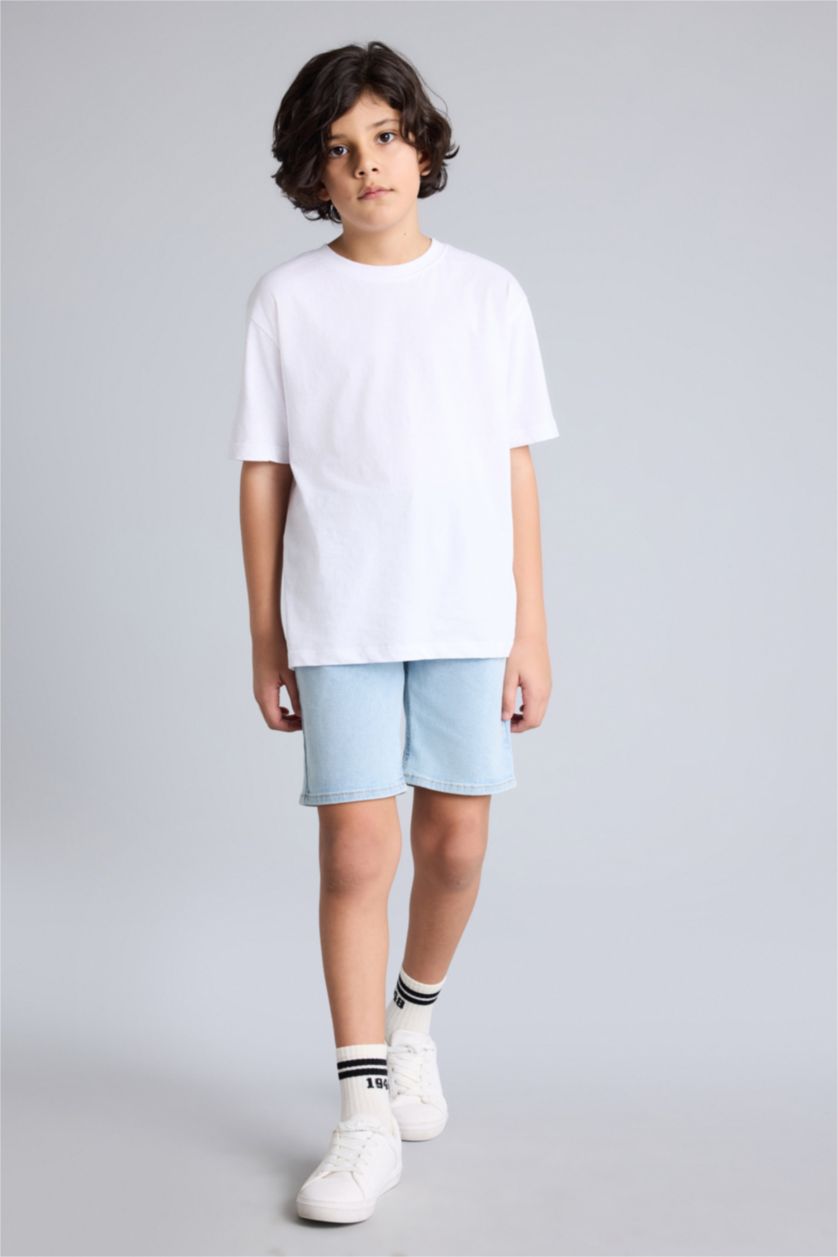 أولادي أزرق فاتح شورت اولادي جينز