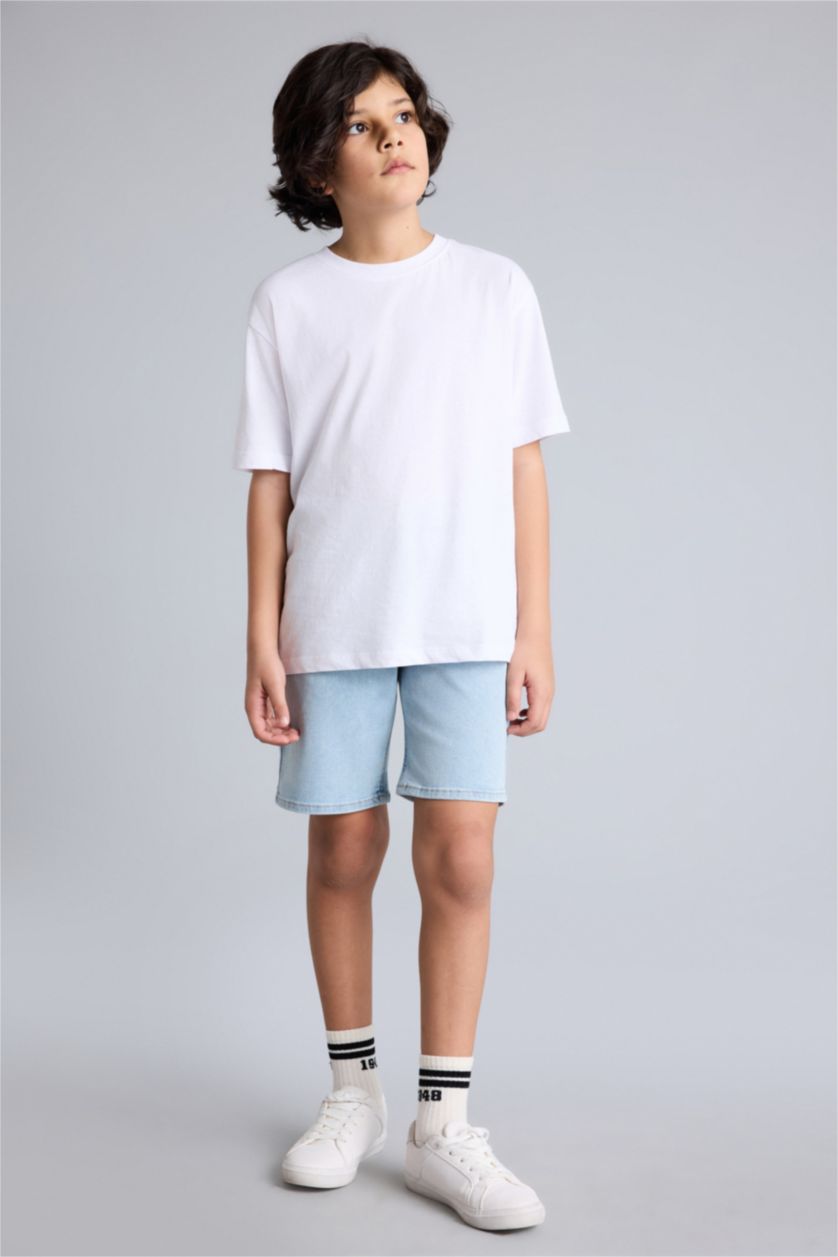 أولادي أزرق فاتح شورت اولادي جينز