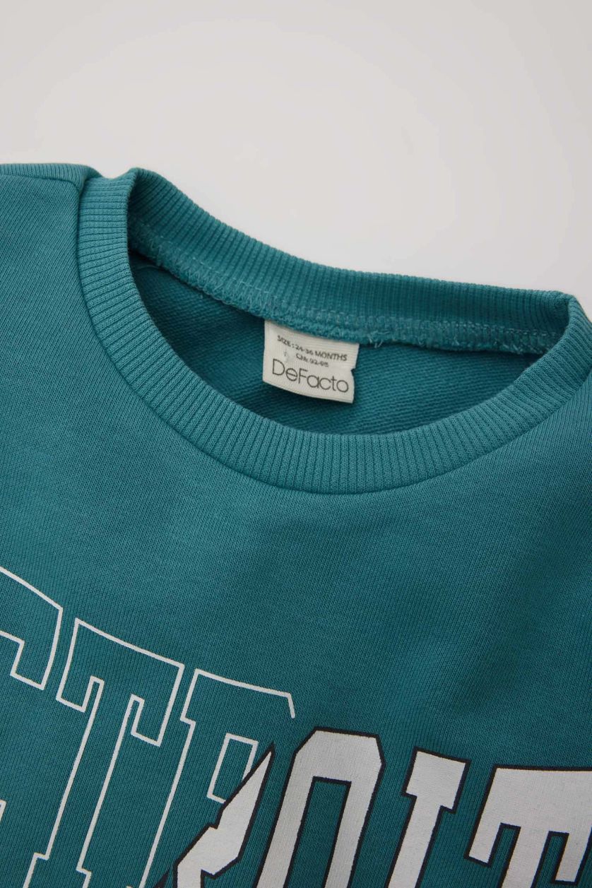 BÉBÉ GARÇON Açık Petrol Ensemble de sweatshirt imprimé et jogging pour bébé garçon