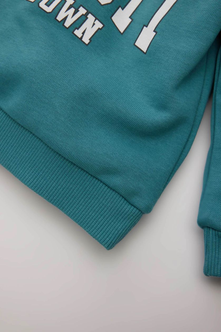 BÉBÉ GARÇON Açık Petrol Ensemble de sweatshirt imprimé et jogging pour bébé garçon