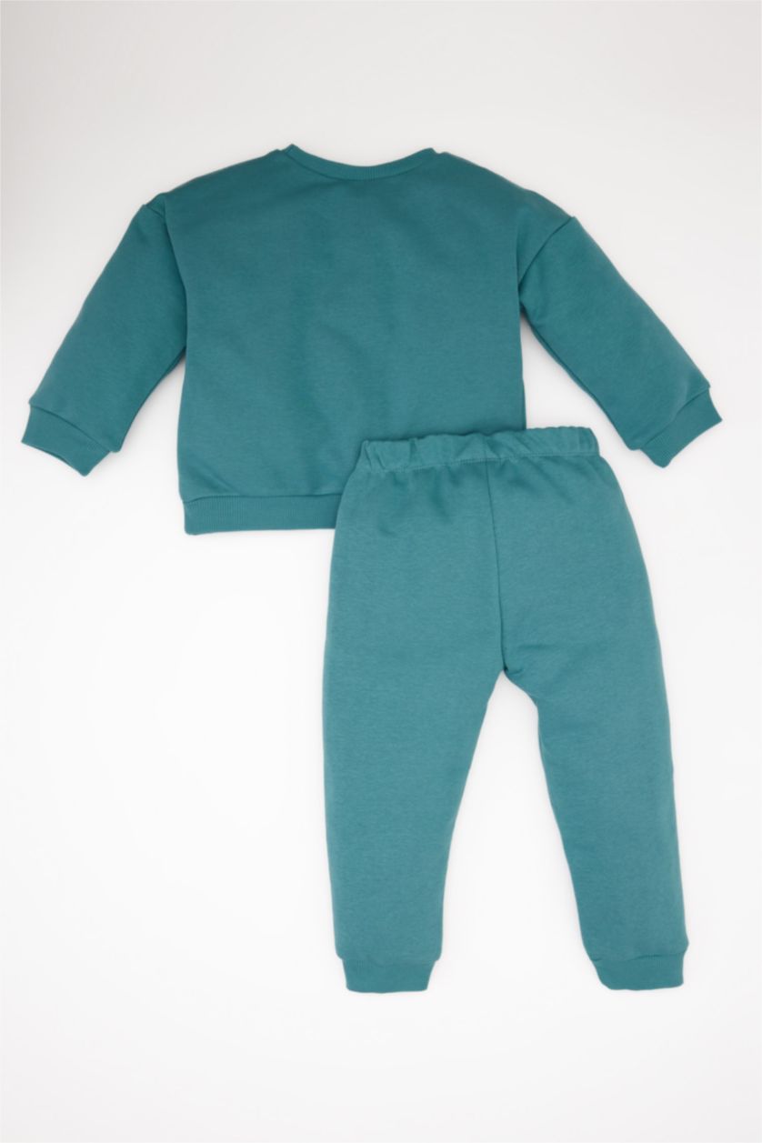 BÉBÉ GARÇON Açık Petrol Ensemble de sweatshirt imprimé et jogging pour bébé garçon